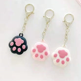 Kawaii Cute Cat-Pad Silicone Cover Compatible with Airtags Finder Location Tracker Keychain for Kids Pets Keys