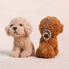 12CM Cartoon Teddy Plush Keychain Plushie Animal Dog Pendant Lovely Backpack Key Ring Kawaii Puppy Doll Car Decor Christmas Gift