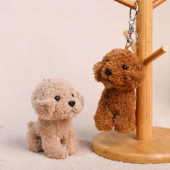 12CM Cartoon Teddy Plush Keychain Plushie Animal Dog Pendant Lovely Backpack Key Ring Kawaii Puppy Doll Car Decor Christmas Gift